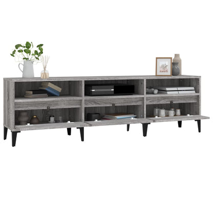 Tv-Meubel 50X30X44,5 Cm Bewerkt Hout Eikenkleurig 150 x 30 x 44.5 cm Grijs sonoma