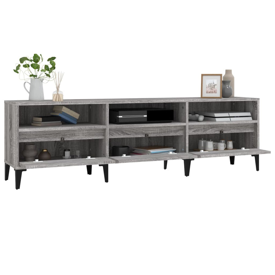 Tv-Meubel 50X30X44,5 Cm Bewerkt Hout Eikenkleurig 150 x 30 x 44.5 cm Grijs sonoma