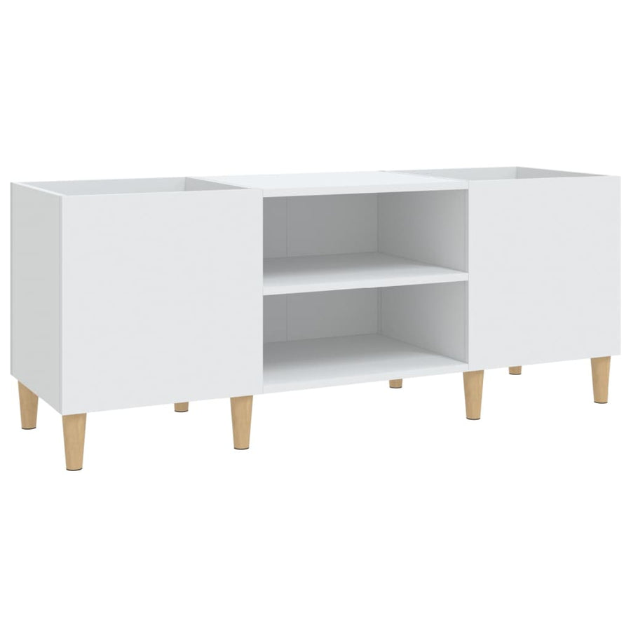 Platenkast 121X38X48 Cm Bewerkt Hout Wit