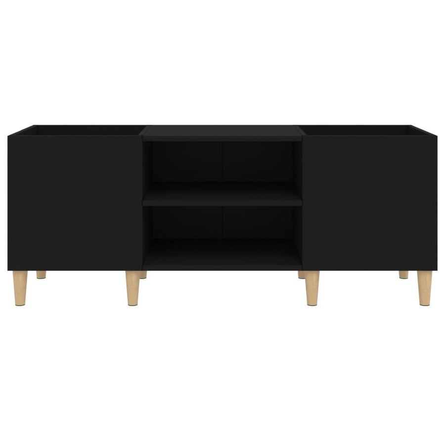 Platenkast 121X38X48 Cm Bewerkt Hout Zwart