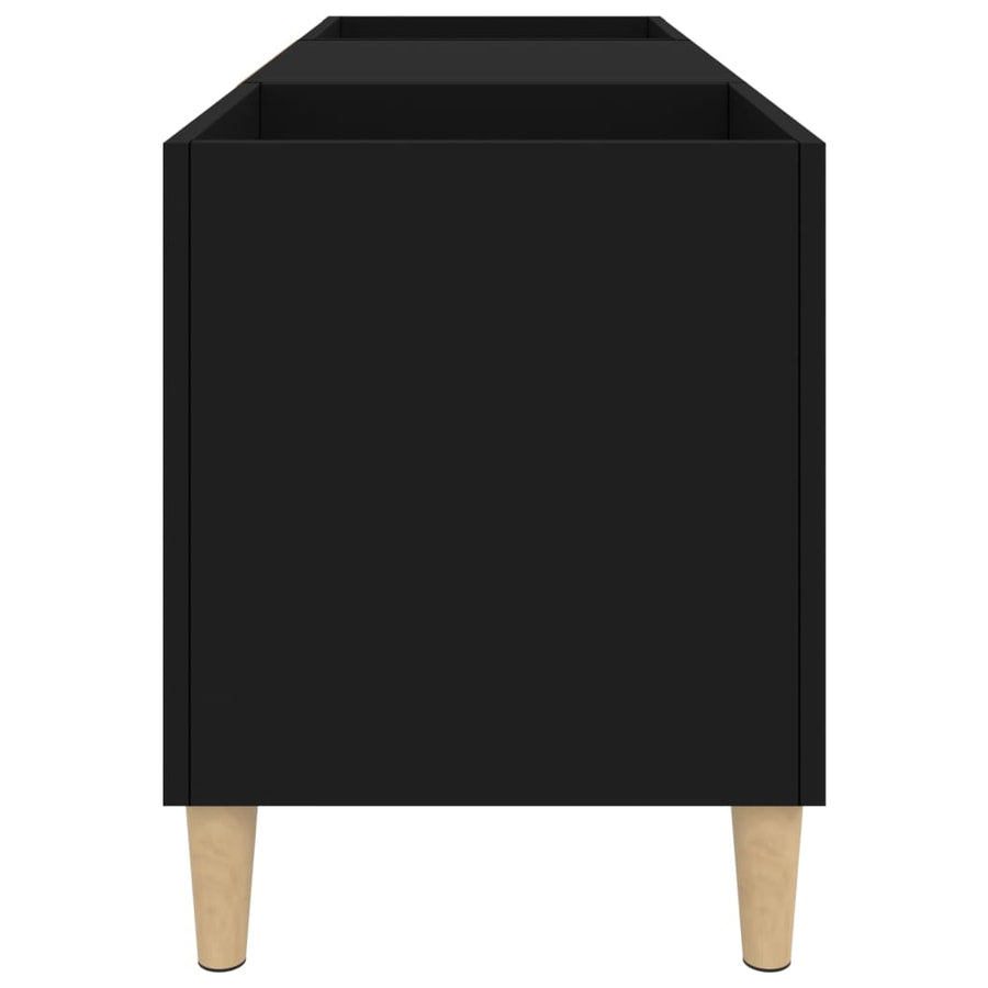 Platenkast 121X38X48 Cm Bewerkt Hout Zwart