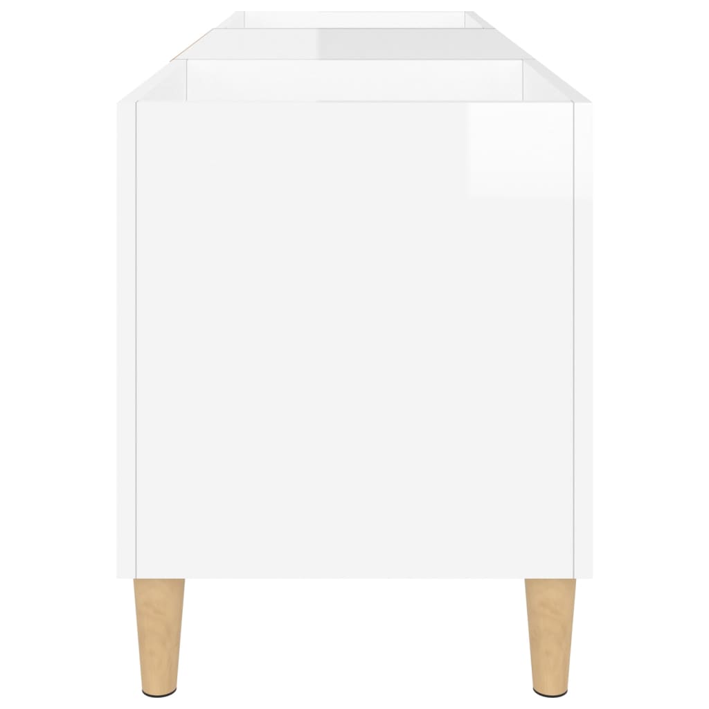 Platenkast 121X38X48 Cm Bewerkt Hout Hoogglans Wit
