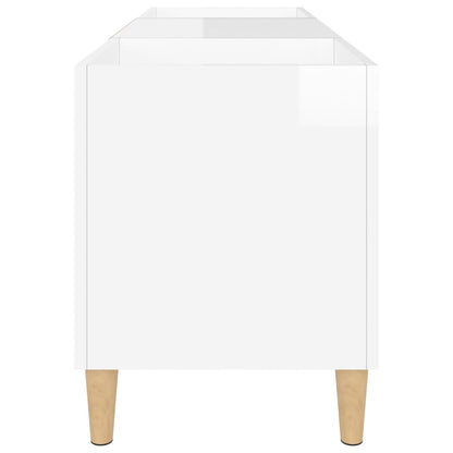 Platenkast 121X38X48 Cm Bewerkt Hout Hoogglans Wit