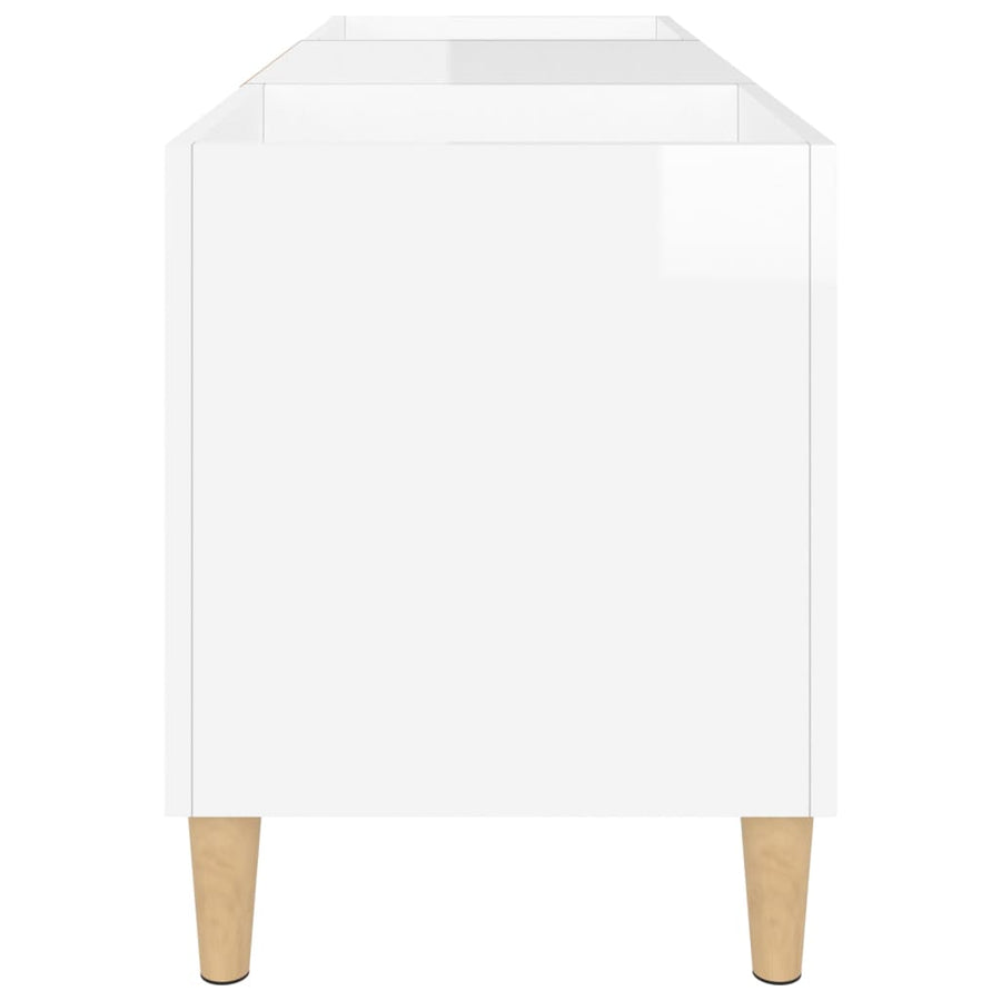 Platenkast 121X38X48 Cm Bewerkt Hout Hoogglans Wit