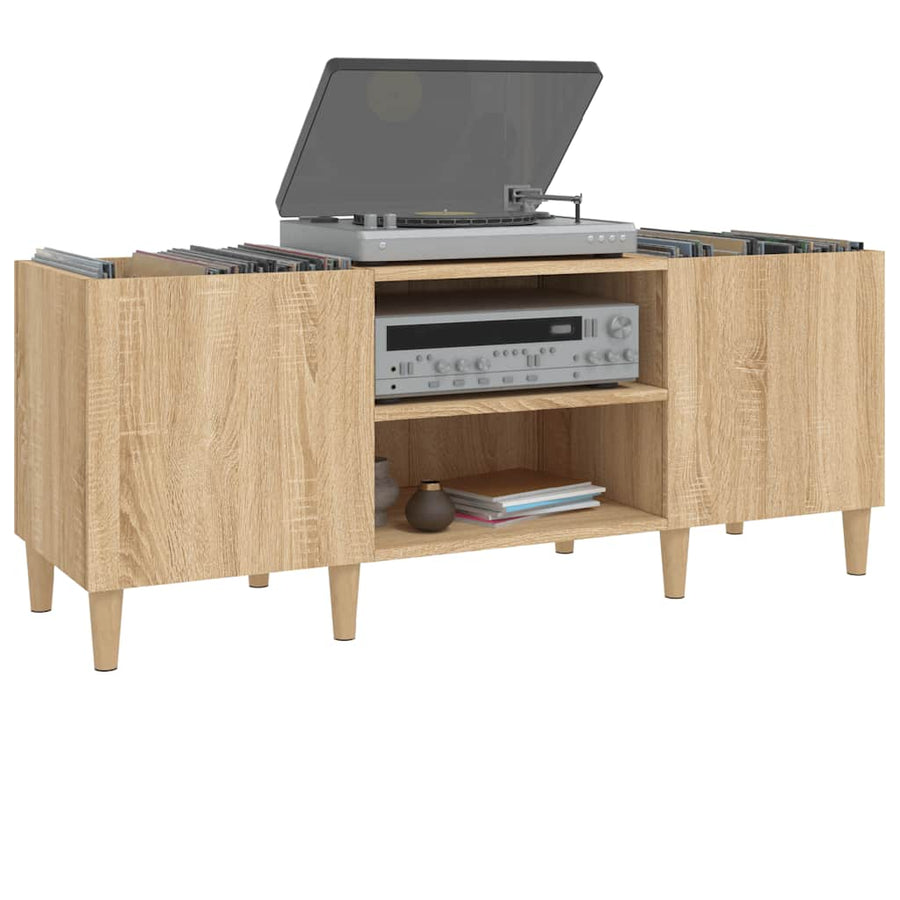 Platenkast Bewerkt Hout Kleurig 121 x 38 x 48 cm Sonoma eiken