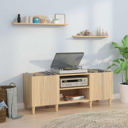 Platenkast Bewerkt Hout Kleurig 121 x 38 x 48 cm Sonoma eiken