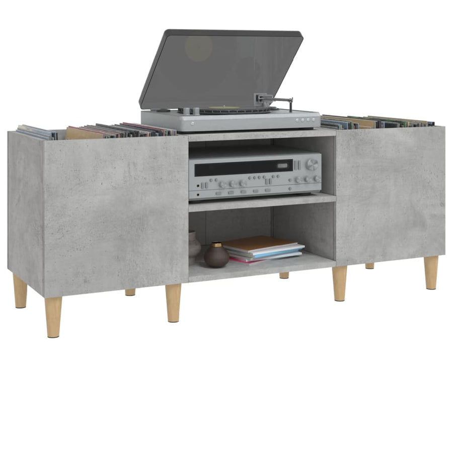 Platenkast 121X38X48 Cm Bewerkt Hout Betongrijs