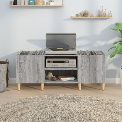 Platenkast 121X38X48 Cm Bewerkt Hout Grijs Sonoma Eikenkleurig