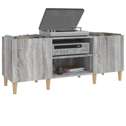 Platenkast 121X38X48 Cm Bewerkt Hout Grijs Sonoma Eikenkleurig