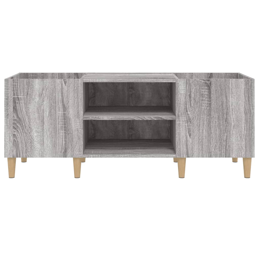 Platenkast 121X38X48 Cm Bewerkt Hout Grijs Sonoma Eikenkleurig