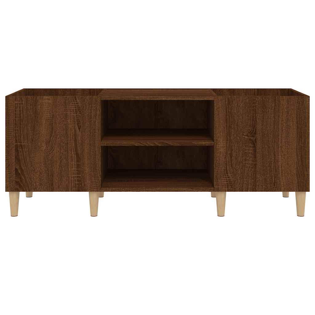Platenkast Bewerkt Hout Bruin Eikenkleur 121 x 38 x 48 cm Bruineiken