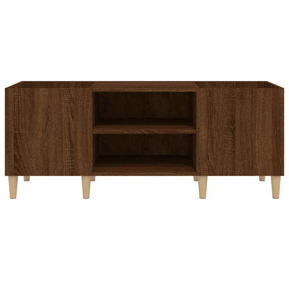 Platenkast Bewerkt Hout Bruin Eikenkleur 121 x 38 x 48 cm Bruineiken
