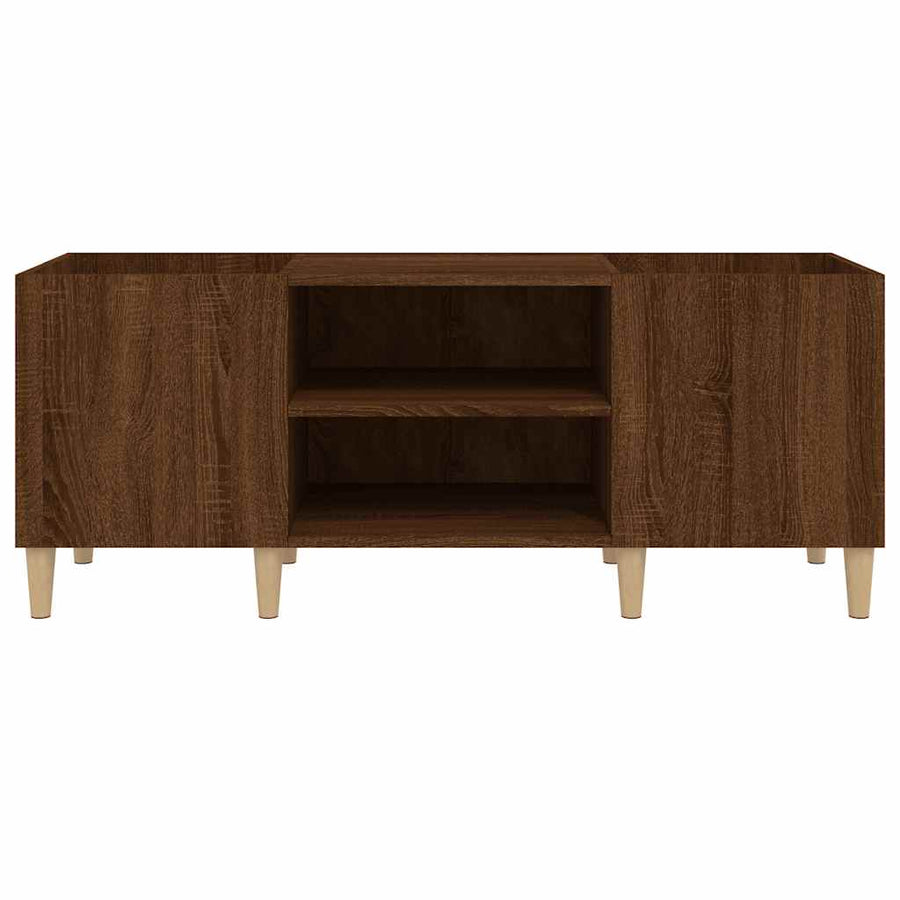 Platenkast Bewerkt Hout Bruin Eikenkleur 121 x 38 x 48 cm Bruineiken