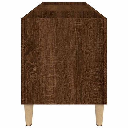 Platenkast Bewerkt Hout Bruin Eikenkleur 121 x 38 x 48 cm Bruineiken