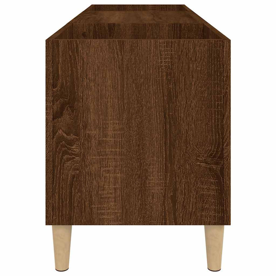 Platenkast Bewerkt Hout Bruin Eikenkleur 121 x 38 x 48 cm Bruineiken
