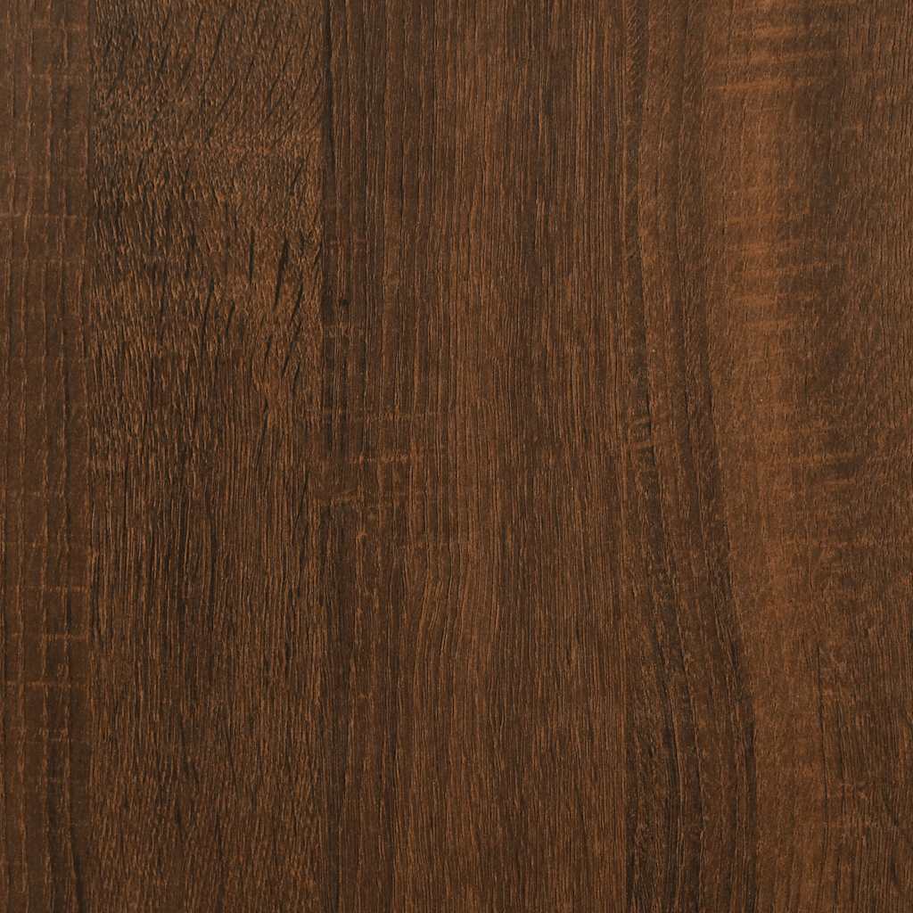 Platenkast Bewerkt Hout Bruin Eikenkleur 121 x 38 x 48 cm Bruineiken