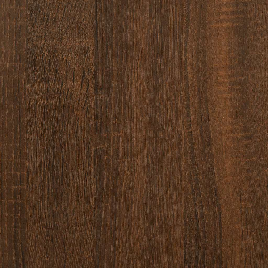 Platenkast Bewerkt Hout Bruin Eikenkleur 121 x 38 x 48 cm Bruineiken