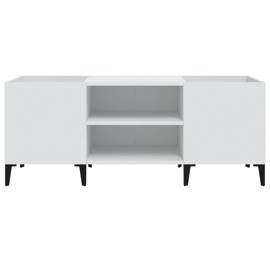 Platenkast 121X38X48 Cm Bewerkt Hout Wit