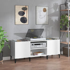 Record cabinet 121x38x48 cm treated wood high gloss white