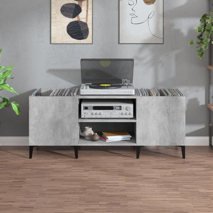 Platenkast 121X38X48 Cm Bewerkt Hout Betongrijs