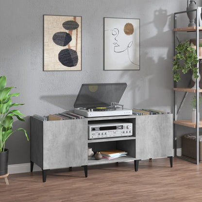Platenkast 121X38X48 Cm Bewerkt Hout Betongrijs