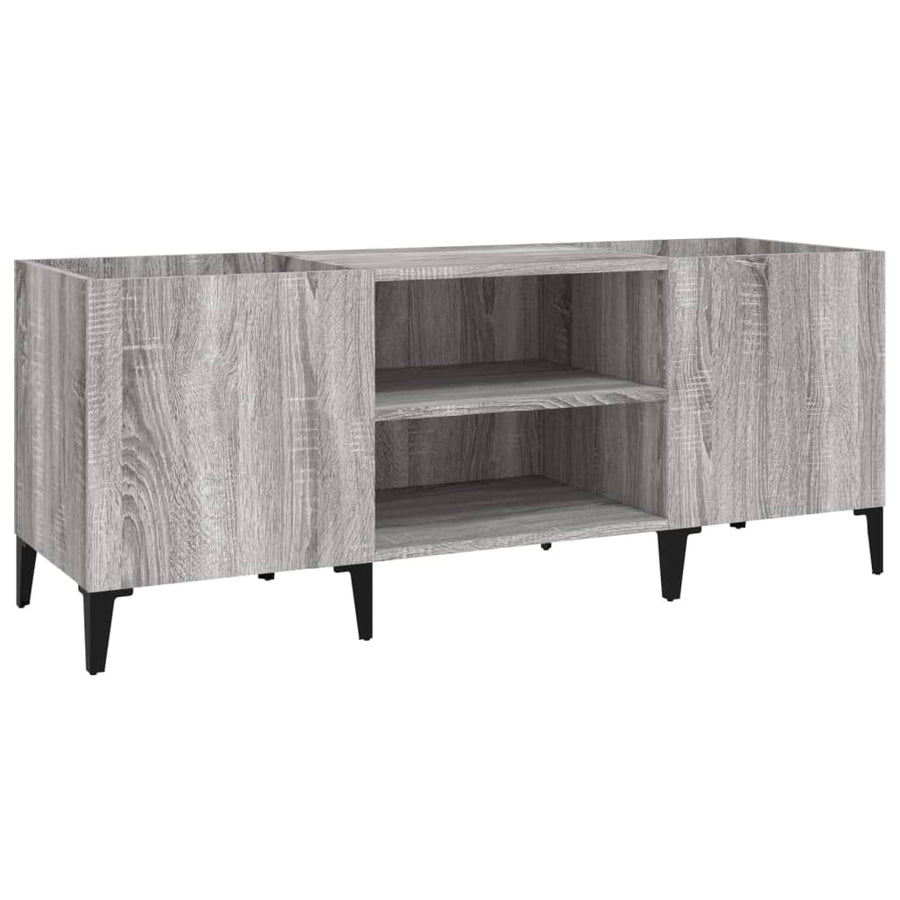 Platenkast 121X38X48 Cm Bewerkt Hout Grijs Sonoma Eikenkleurig