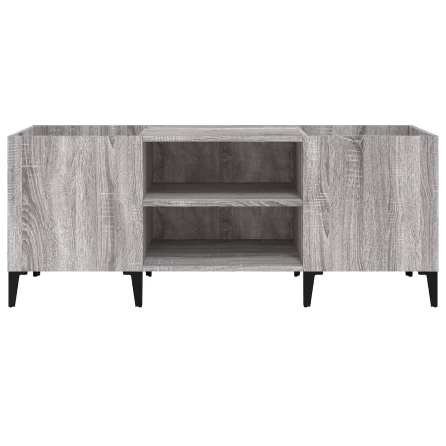 Platenkast 121X38X48 Cm Bewerkt Hout Grijs Sonoma Eikenkleurig