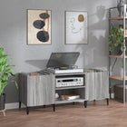 Platenkast 121x38x48 cm bewerkt hout grijs