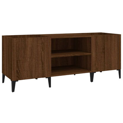 Platenkast 121X38X48 Cm Bewerkt Hout Bruin Eikenkleur 121 x 38 x 48 cm Bruineiken
