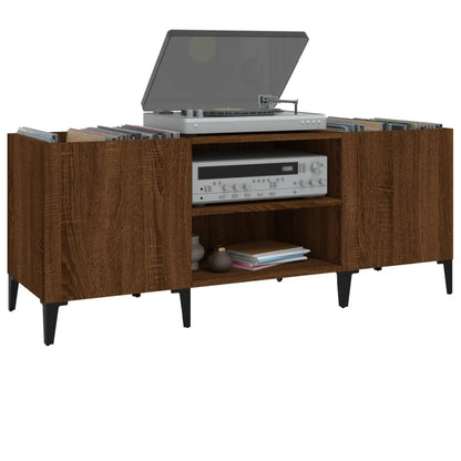 Platenkast 121X38X48 Cm Bewerkt Hout Bruin Eikenkleur 121 x 38 x 48 cm Bruineiken