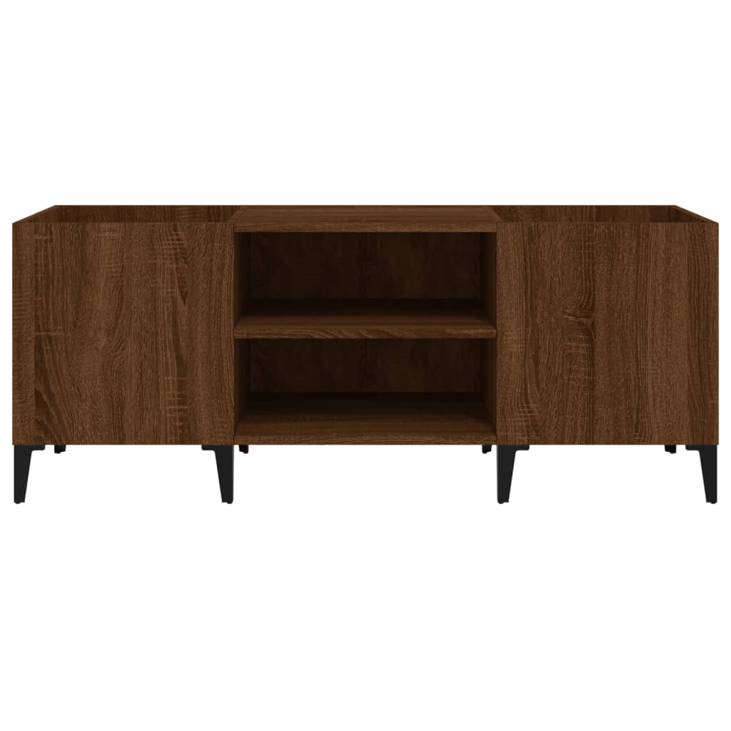 Platenkast 121X38X48 Cm Bewerkt Hout Bruin Eikenkleur 121 x 38 x 48 cm Bruineiken