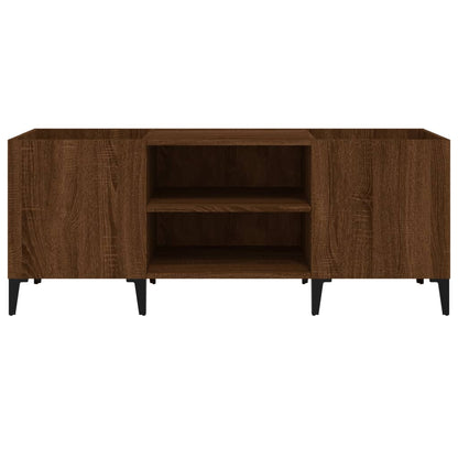 Platenkast 121X38X48 Cm Bewerkt Hout Bruin Eikenkleur 121 x 38 x 48 cm Bruineiken