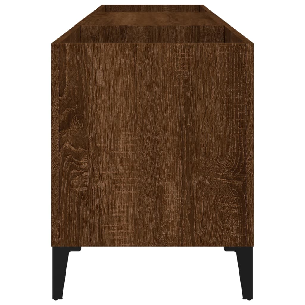 Platenkast 121X38X48 Cm Bewerkt Hout Bruin Eikenkleur 121 x 38 x 48 cm Bruineiken