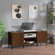 Platenkast 121x38x48 cm bruin bewerkt hout