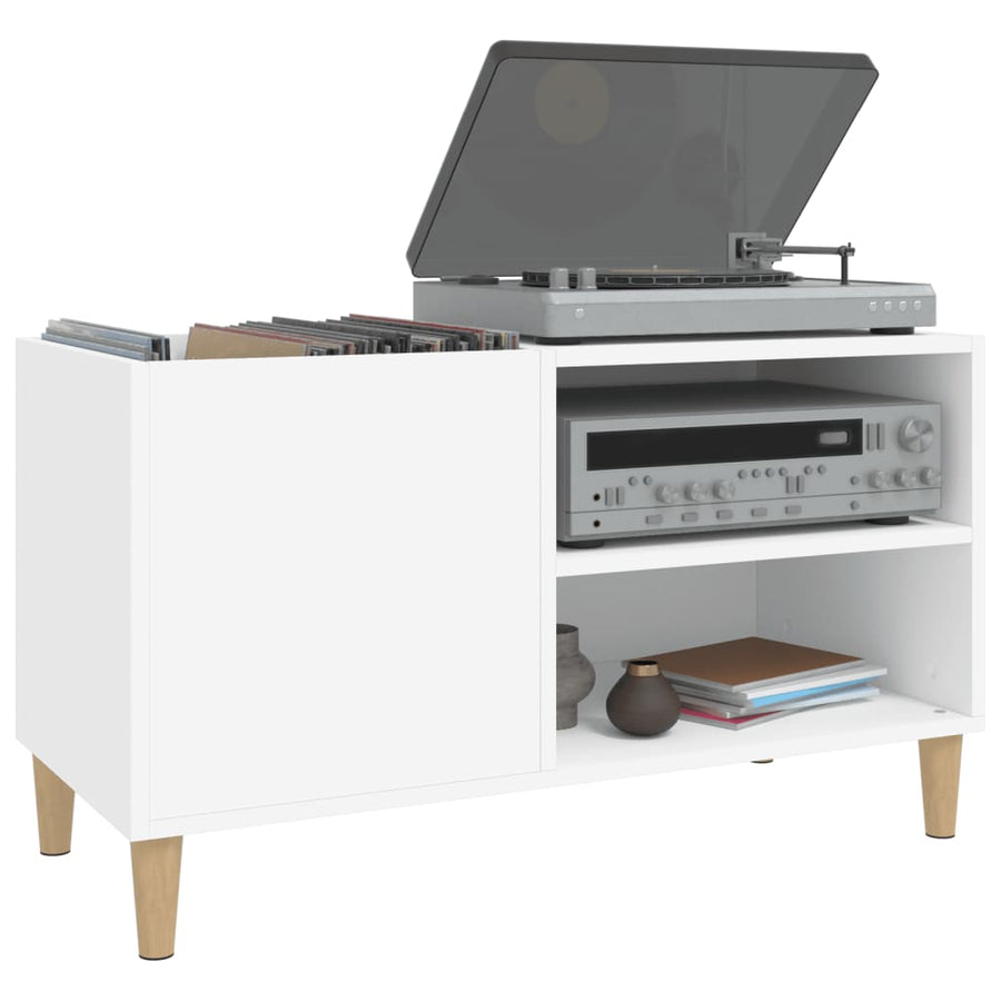 Platenkast 84,5X38X48 Cm Bewerkt Hout Wit