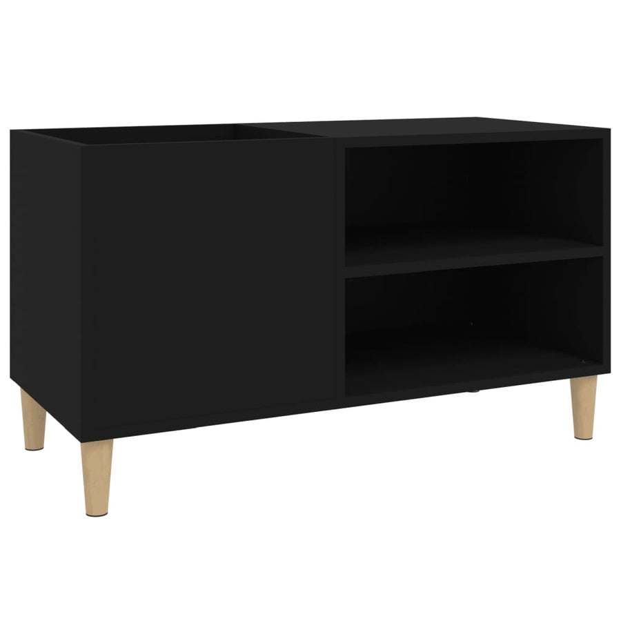 Platenkast 84,5X38X48 Cm Bewerkt Hout Zwart