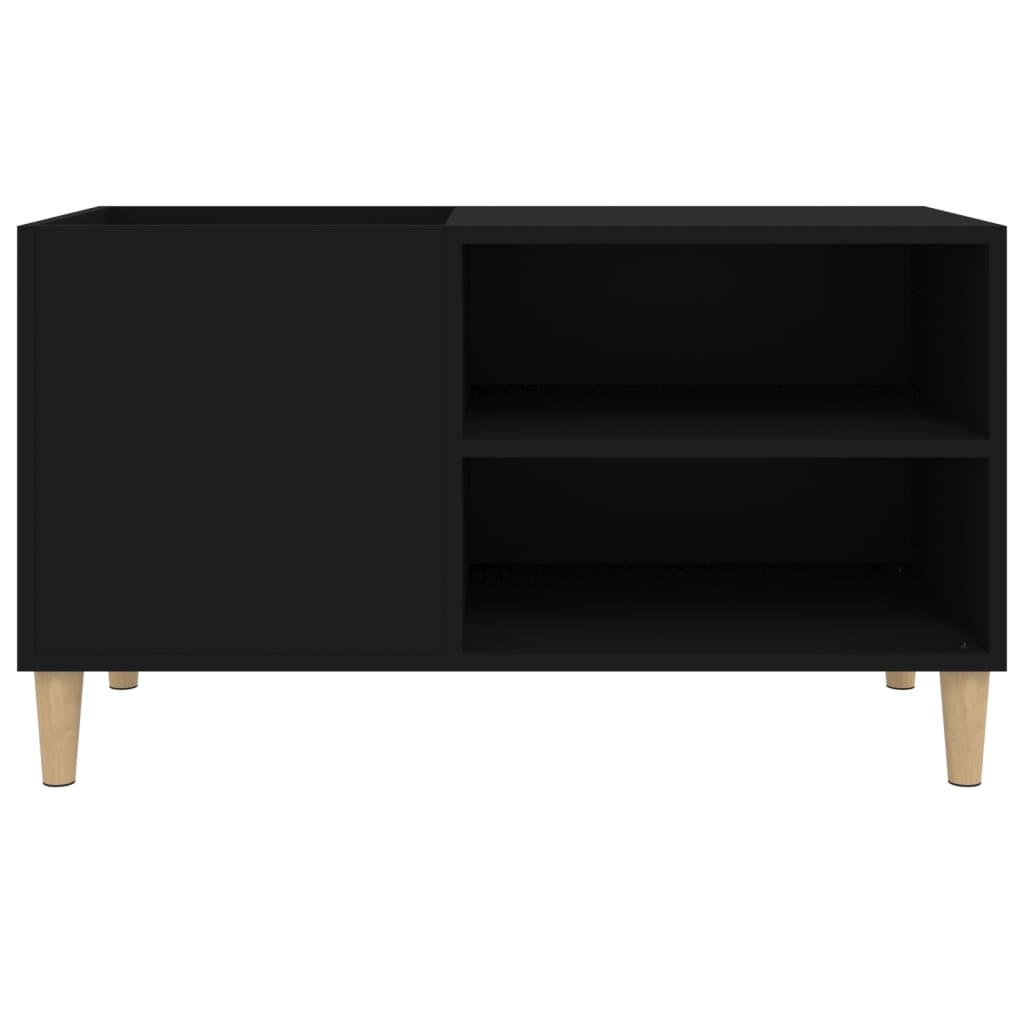 Platenkast 84,5X38X48 Cm Bewerkt Hout Zwart