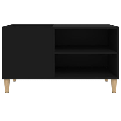 Platenkast 84,5X38X48 Cm Bewerkt Hout Zwart