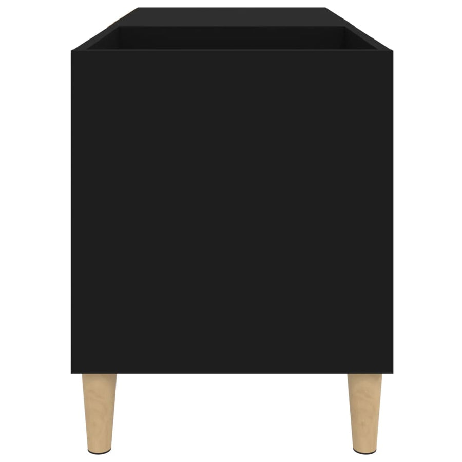 Platenkast 84,5X38X48 Cm Bewerkt Hout Zwart