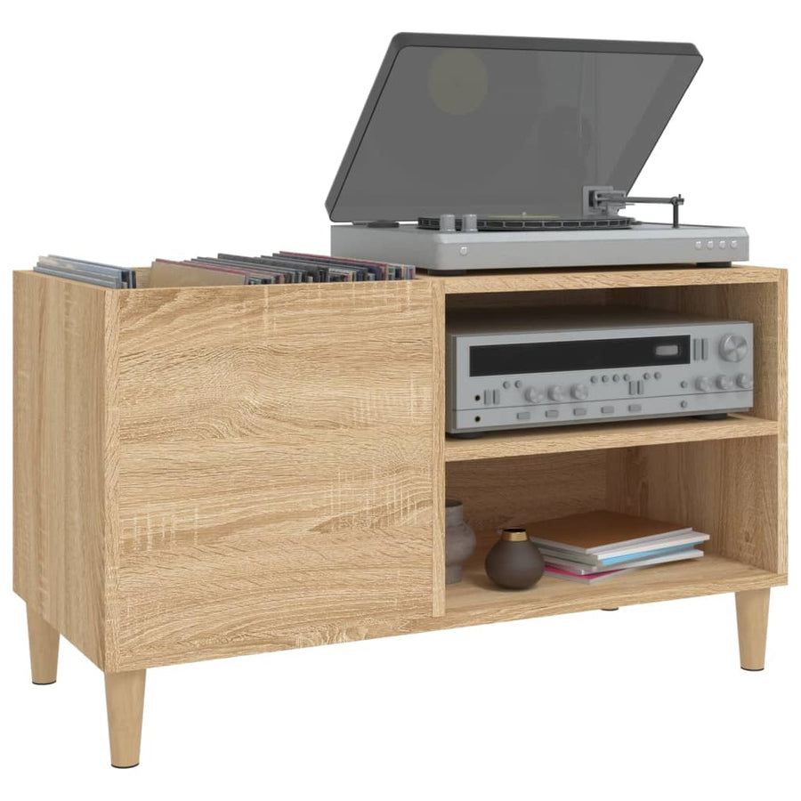 Platenkast 84,5X38X48 Cm Bewerkt Hout Sonoma Eikenkleurig 1 84.5 x 38 x 48 cm