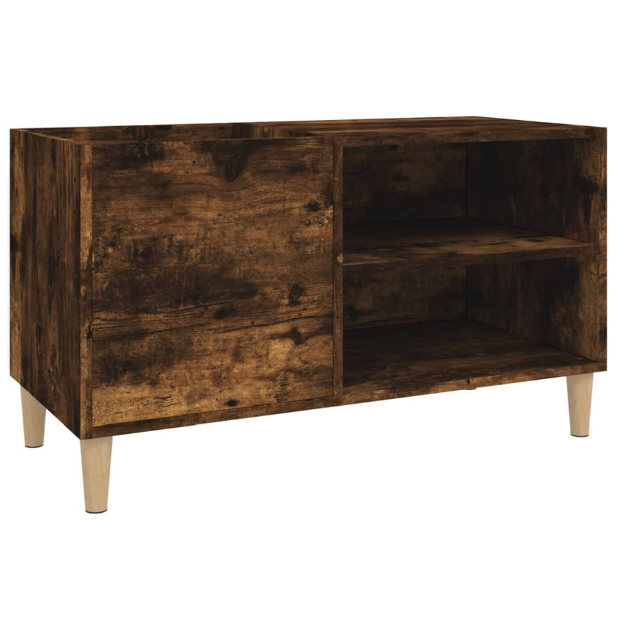 Platenkast 84,5X38X48 Cm Bewerkt Hout Gerookt Eikenkleurig 1 84.5 x 38 x 48 cm