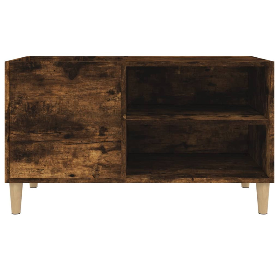 Platenkast 84,5X38X48 Cm Bewerkt Hout Gerookt Eikenkleurig 1 84.5 x 38 x 48 cm