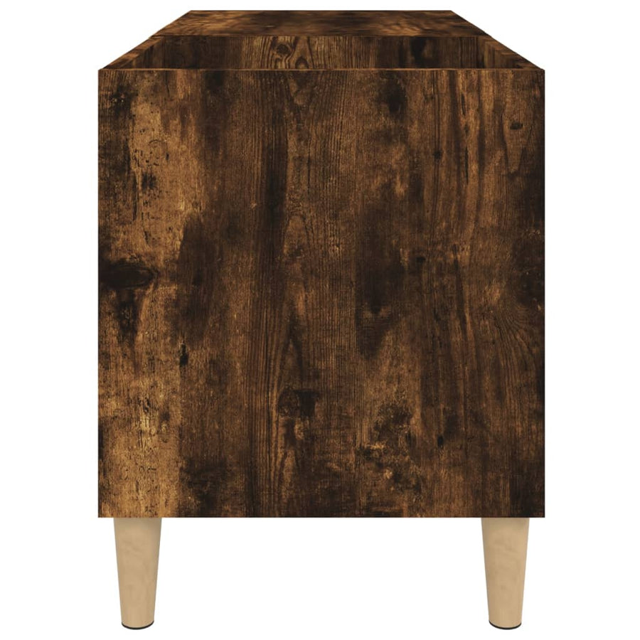 Platenkast 84,5X38X48 Cm Bewerkt Hout Gerookt Eikenkleurig 1 84.5 x 38 x 48 cm
