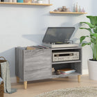 Platenkast 84,5x38x48 cm bewerkt hout grijs