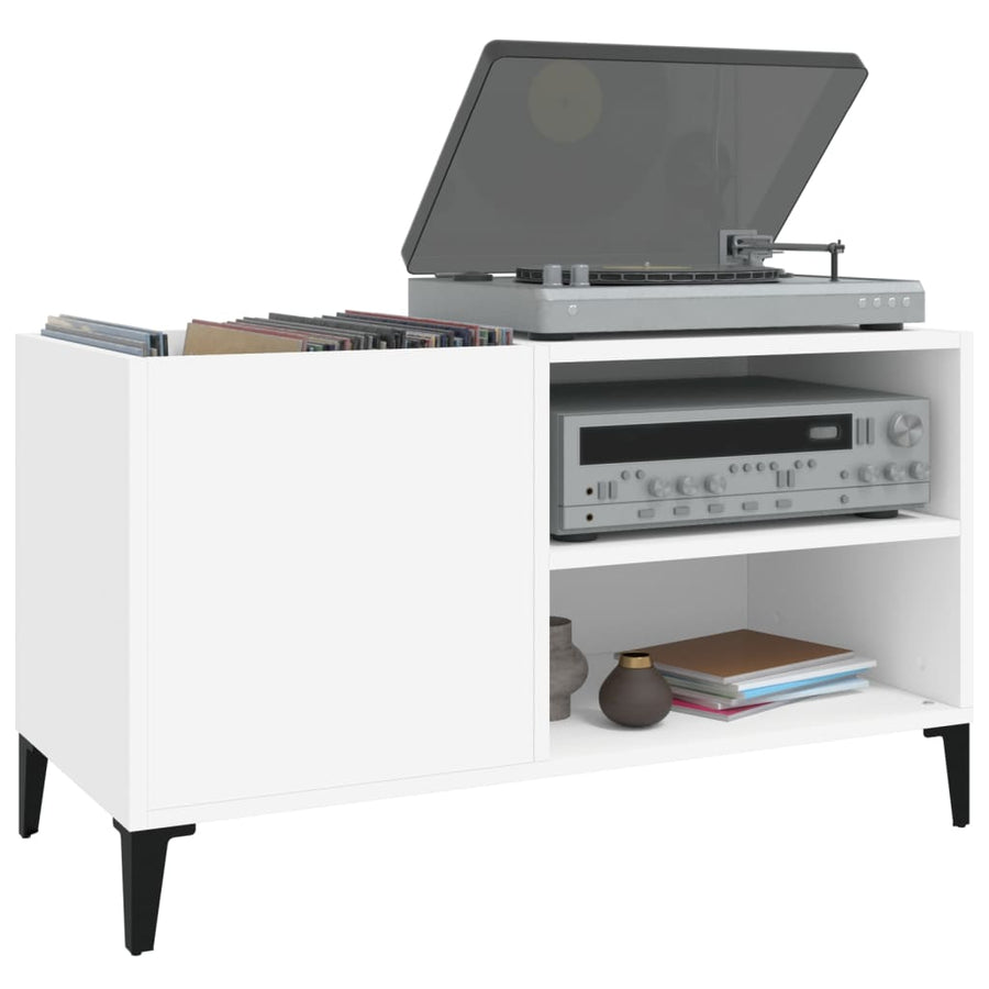 Platenkast 84,5X38X48 Cm Bewerkt Hout 84.5 x 38 x 48 cm Wit