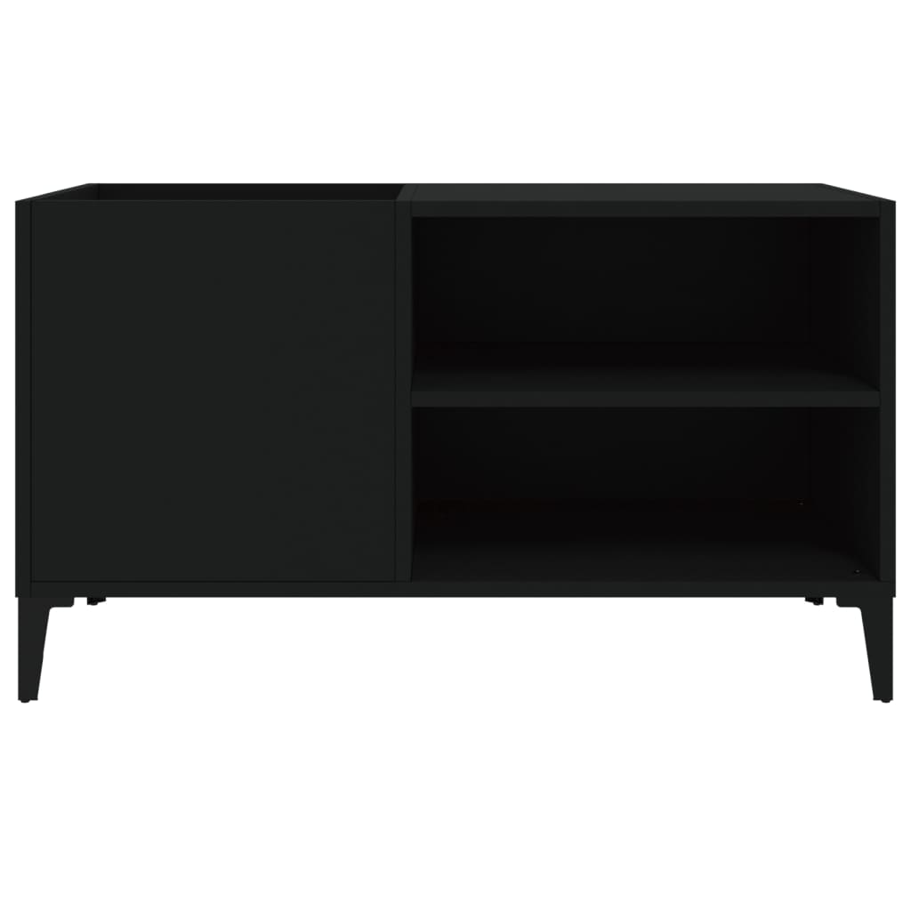 Platenkast 84,5X38X48 Cm Bewerkt Hout Zwart