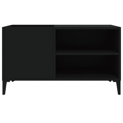 Platenkast 84,5X38X48 Cm Bewerkt Hout Zwart