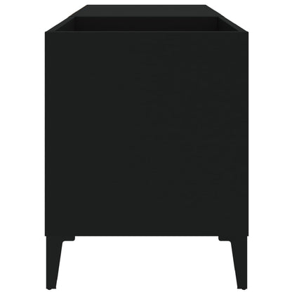 Platenkast 84,5X38X48 Cm Bewerkt Hout Zwart