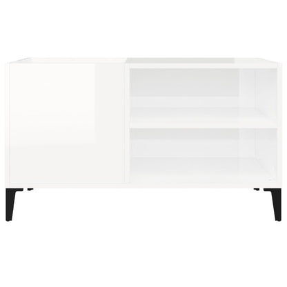 Platenkast 84,5X38X48 Cm Bewerkt Hout Hoogglans Wit