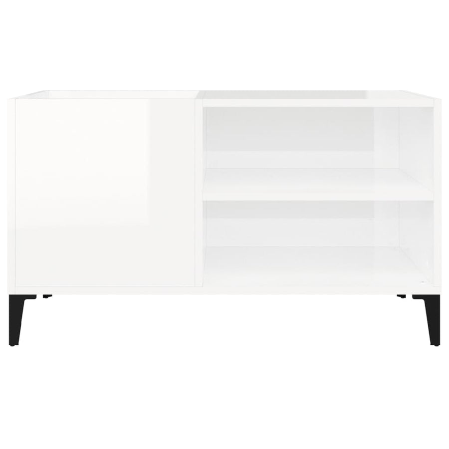Platenkast 84,5X38X48 Cm Bewerkt Hout Hoogglans Wit